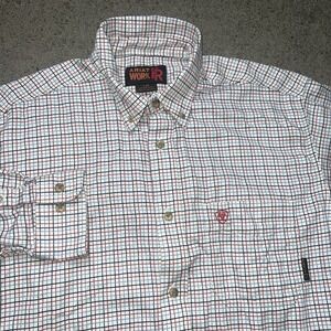 Ariat FR Button Up Shirt Mens Large Fire Resistance Welding Work Wear
